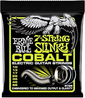 Ernie Ball Normal Slinky Kobalt 7 Telli Elektro Gitar Telleri, Ölçü 10-56