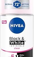 NIVEA Kadın Roll On Deodorant Black & White Invisible Clear 72 Saat Anti-Perspirant Koruma (50 ml) — %32 İndirim | Amazon TR Fırsatı
