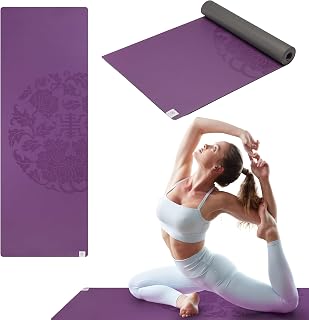 Gaiam dry-grip yoga matı – 5 mm kalınlığında kaymaz egzersiz ve fitness matı, standart veya sıcak yoga, pilates ve yer egzersizleri için – yastıklı destek, kaymaz kaplama – 173 x 61 cm