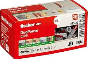 fischer DuoPower 5 x 25, evrensel dübel, güçlü 2 bileşenli dübel, beton, tuğla, taş, alçı karton vb. yerlere sabitlemek için plastik dübel, vidasız, 100 adet — %31 İndirim | Amazon TR Fırsatı