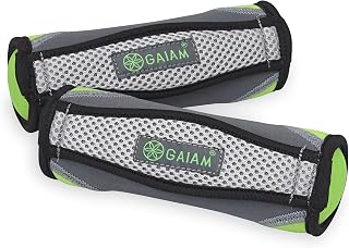 Gaiam El Ağırlıkları, Kadınlar ve Erkekler İçin Yumuşak Dambıl, El Kayışlı Yürüyüş El Ağırlığı Setleri