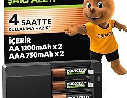 DURACELL CEF 14 Pil Şarj Cihazı + Şarj Edilebilir AA ve AAA Pil 2’şer adet — %21 İndirim | Amazon TR Fırsatı