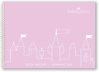 Faber-Castell Resim Defteri, 25x35 cm, 30 Yaprak, Sert Kapak, Spiral Cilt, 120g Kağıt, Dayanıklı ve Çevre Dostu, Asorti Renkler