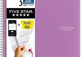 Five Star Spiral Notebook, 3 Subject, College Ruled Paper, 150 Sayfa, 11″ x 8-1/2, Mor (38746) — %55 İndirim | Amazon TR Fırsatı