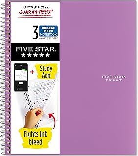 Five Star Spiral Notebook, 3 Subject, College Ruled Paper, 150 Sayfa, 11