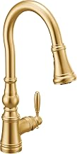 Moen Weymouth Fırçalanmış Altın Tek Saplı Geleneksel Aşağı Çekmeli Mutfak Bataryası Power Boost ile, S73004BG