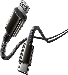 Baseus Tungsten Gold Air 30W Type-C to Lightning (iP) Hızlı Şarj ve Veri Aktarım Kablosu, PD Destekli Örgülü Kopmaz Yapı, iPhone ve iPad Uyumlu, 2 Metre, Cluster Siyah