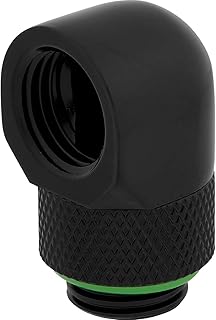 Corsair Hydro X Series 90° uç adaptörü döndürülebilir (ikili paket, G1/4 inç BSPP adaptör dişlisi, pirinç üretim dayanıklılık, güvenli dönme mekanizması, yüksek akış hızları için tasarlanmıştır) siyah