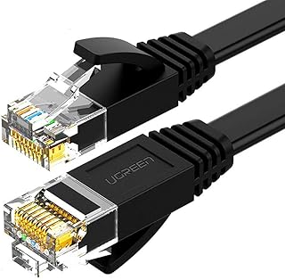 Ugreen CAT6 Flat Ethernet Kablosu, 5 Metre, Siyah