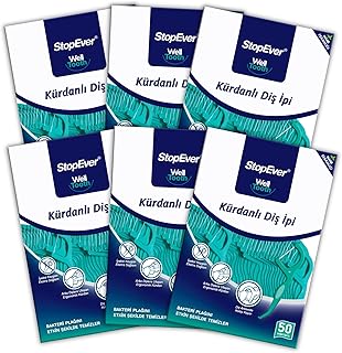 Stopever Nane Ferahlığı Kürdanlı Diş İpi 6lı Paket 300 Adet (6 X 50 Adet)