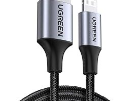Ugreen, Mfi Lisanslı USB-A & Lightning Örgülü Data ve Şarj Kablosu, 2 Metre, Siyah, ‎60158 — %30 İndirim | Amazon TR Fırsatı