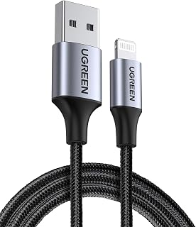 Ugreen, Mfi Lisanslı USB-A & Lightning Örgülü Data ve Şarj Kablosu, 2 Metre, Siyah, 60158
