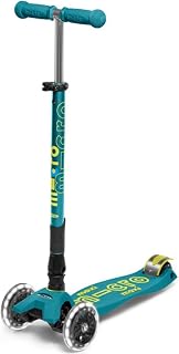 Micro Maxi Deluxe Foldable Led 3 Tekerlekli Katlanabilir Scooter Petrol Yeşili, 5-12 Yaş, Ayarlanabilir Gidon, Işıklı Tekerlekler, 50 Kg Taşıma Kapasitesi