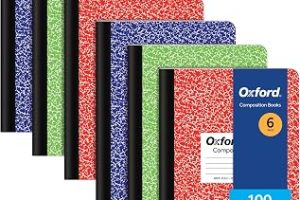 Oxford Kompozisyon not defteri, 6’lı paket, geniş çizgili kağıt, 24,9 x 18,8 cm, 100 yaprak, çeşitli mermer cilt, her biri 2 adet: mavi, yeşil, kırmızı (63762) — %20 İndirim | Amazon TR Fırsatı