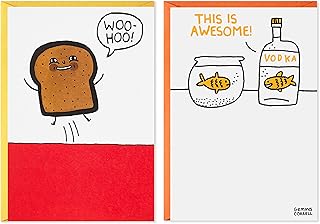 Hallmark Shoebox 2'li Paket Komik Doğum Günü Kartı (Tost ve Japon Balığı), (699RZG1102)