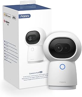 Aqara Hub G3 Kamera, AI Destekli Güvenlik Kamerası, Yüz ve Hareket Tanıma, Ev Kamerası, 360° Görüş Açısı, 2K Yüksek Çözünürlük, HomeKit Alexa Google Asistan IFTTT Uyumlu, Beyaz