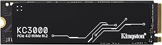 Kingston KC3000 PCIe 4.0 NVMe M.2 SSD - Masaüstü ve dizüstü bilgisayarlar için yüksek performanslı bellek, -SKC3000S/512G, siyah, 512GB