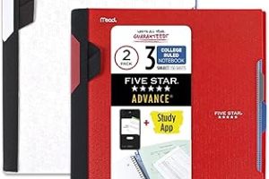 Five Star Advance 820111 spiral not defteri + öğrenme uygulaması, 2 adet, 3 adet, çizgili kolej kağıdı, 27,9 x 21,6 cm, 150 yaprak, spiral korumalı ve hareketli ayırma duvarlı, kırmızı, beyaz — %25 İndirim | Amazon TR Fırsatı