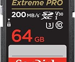 SanDisk Extreme PRO SDXC UHS-I hafıza kartı 64 GB (V30, aktarım hızı 200 MB/sn, U3, 4K UHD videolar, SanDisk QuickFlow teknolojisi, ısıya dayanıklı) — %21 İndirim | Amazon TR Fırsatı