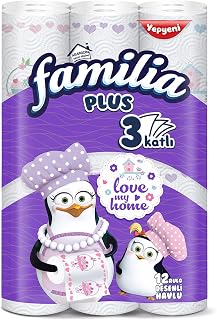 Papia Familia Plus 3 Katlı Love My Home 12'li Desenli Kağıt Havlu (1 x 12 Rulo)
