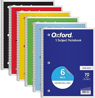 Oxford Spiral Defter - 6'lı Set, Geniş Çizgili