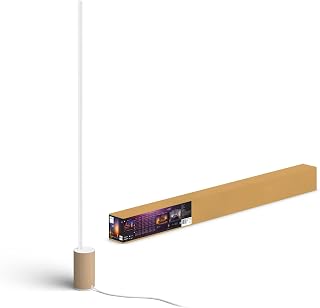 Philips Hue White & Col. Amb. Gradient Signe Oak, ayaklı lamba, ahşap görünümlü, 16 milyon renk, uygulama ile kontrol edilebilir, Amazon Alexa (Echo, Echo Dot) ile uyumlu