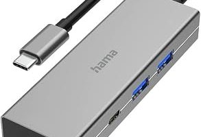 Hama USB-C Hub 4 Bağlantı Noktası (2x USB-C, 2x USB-A, USB-C Yerleştirme İstasyonu Güç Dağıtımı, USB A Hub, USB Hub 3.2 Şarj Fonksiyonu, Çoklu Bağlantı Noktası 5 Gbit/s, Thunderbolt 4 Hub, Macbook, — %40 İndirim | Amazon TR Fırsatı