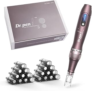 Dr.Pen A10 Profesyonel Kablosuz Mikro İğneli Kalem 22 İğneli Yedek Kartuş Makinesi Microneedle Mikro İğneli Kalem Cilt Bakımı için Ayarlanabilir EM4801KIT-EU