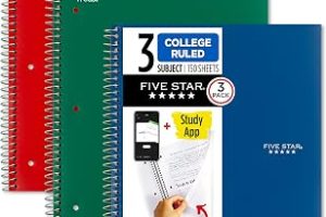 Five Star Spiral Defter + Çalışma Uygulaması, 3’lü Paket, 3’lü Konu, Kolej Çizgili Kağıt, Mücadele Mürekkep Kanaması, Suya Dayanıklı Kapak, 8-1/2 “x 11”, 150 Yaprak, Yeşil, Kırmızı, Mavi (820193) — %22 İndirim | Amazon TR Fırsatı