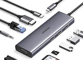 UGREEN USB C Yerleştirme İstasyonu 10’U 1 ARADA 4K HDMI, VGA, 3 x USB A 3.0, PD 100W, Ethernet, 3,5 mm Ses, SD/TF ile — %23 İndirim | Amazon TR Fırsatı