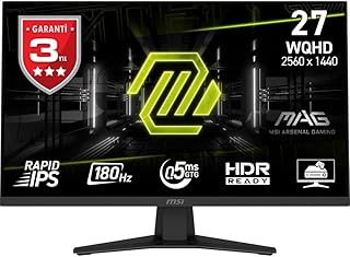 MSI 27″ MAG 274QF, Gaming Monitör, WQHD, 16:9, Flat, Rapid IPS, 180Hz, 0.5ms (Min.), Adaptive-Sync — %30 İndirim | Amazon TR Fırsatı