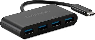 Kensington CH1200 USB-C 10Gbps 4-Port Hub, 4 USB 3.0 ile USB Tipi C - USB Adaptörü, Thunderbolt 4, Thunderbolt 3, USB4 ve USB-C Cihazları (K33616WW) ile Uyumlu