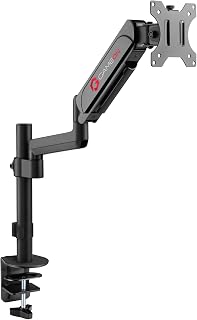 GAMEON gazlı amortisörlü monitör kolu, oyun ve ofis için stant ve tutucu, 40 cm ila 32 inç, her kolun taşıma kapasitesi 9 kg'a kadar, siyah (GO-2038)