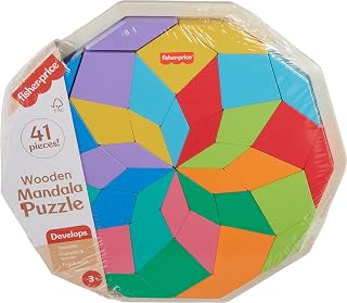 Fisher-Price Ahşap Mandala Yapboz Yürüme çağındaki çocuklar için 40 ahşap parçadan oluşan Fisher-Price Geometrik Mandala Yapboz Blokları HXT94 — %20 İndirim | Amazon TR Fırsatı