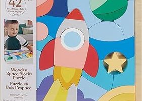 Fisher-Price 3 yaş ve üzeri çocuklar için üst üste dizip sıralayabilecekleri 42 ahşap parçadan oluşan Uzay Temalı Ahşap Yapboz Blokları, HXY42 — %28 İndirim | Amazon TR Fırsatı