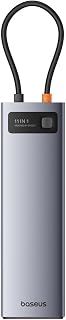 Baseus Metal Gleam Serisi 11'i 1 Arada USB-C Hub B00030709811-00, HDMI 4K@60Hz, VGA 1080p@60Hz, 100W PD, Gigabit RJ45, 3 USB 3.0, USB 2.0, SD/TF, 3,5 mm Ses