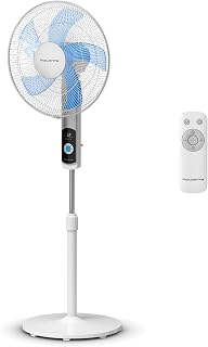 Rowenta Turbo Silence ayaklı vantilatör, sessiz gece modunda, enerji tasarruflu, 12 hız kademesi, dijital LED ekran, zamanlayıcı, uzaktan kumanda, beyaz, VU5650F0
