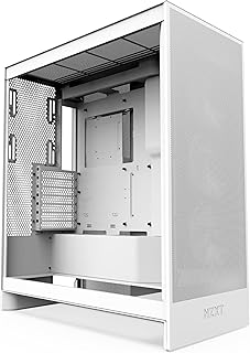 NZXT H7 Flow RGB | Fanlı Mid-Tower ATX Hava Akımı Kasası | Doğrudan GPU Soğutma için Alt Fanları Destekler | 360 mm RGB Tek Çerçeve Fan Ünitesi İçerir | Kablo Yönetimi | Beyaz