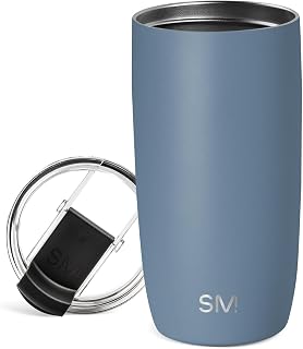 Simple Modern Kapaklı Seyahat Kahve Kupası Bardak | Yeniden Kullanılabilir Yalıtımlı Paslanmaz Çelik Soğuk Demleme Buzlu Kahve Fincanı Termos | Kadın Erkek Ona Hediyeler | Voyager Koleksiyonu | 16 oz
