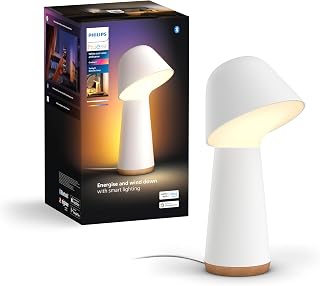 Philips Hue Twilight akıllı uyku ve uyandırma masa lambası, beyaz ve renkli ışık, Bluetooth uyumlu, Alexa, Apple Home & Google Assistant ile sesli kontrol, beyaz - 25.000 Saat Ampul Kullanım Ömrü