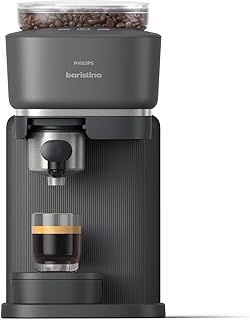 Philips Baristina Espresso Makinesi - Gerçek Espresso, Tam Kolaylık - Kompakt - 16 Bar Basınç - Entegre Öğütücü - Siyah Makine, Siyah Filtre Tutuculu (BAR300/60)