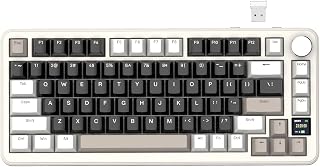 ATTACK SHARK X85PRO TFT Ekranlı ve Düğmeli Kablosuz Mekanik Klavye, %75 QMK Contaya Monte Oyun Klavyesi, 2,4G/BT/USB-C Kablolu, Çalışırken Değiştirilebilir, 4000 mAh,NKRO, RGB,PC/MAC