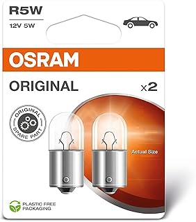 Osram ORİJİNAL LINE 12V, R5W, sinyal lambası, metal taban, çift blister ambalaj (2 lamba)