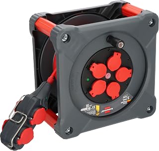 Brennenstuhl Professional Serisi 4 Soketli IP44 Lisanslı 33+5 Metre Isınma Şalterli Makaralı Kablo H07BQ-F3G2.5