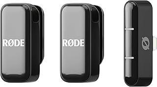 RØDE Wireless Micro - Akıllı Telefon ve Bilgisayar Uyumlu Kompakt Kablosuz Mikrofon seti, Şarj Kutulu, İki verici, Bir alıcı, Lighting, Siyah