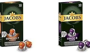 Jacobs Espresso 7 Classico ve Lungo 8 Intenso Kapsülleri – Orta ve Yüksek Yoğunluk, Dengeli, Meyvemsi, Keskin ve Yoğun, 10’ar Adet — %22 İndirim | Amazon TR Fırsatı
