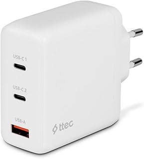 ttec SmartCharger Trio GAN 120W PD Seyahat Hızlı Şarj Aleti 2 USB-C+USB-A Beyaz 2SCG04B