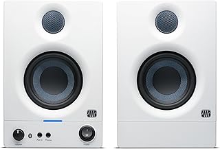 PreSonus Eris 3.5BT Gen 2 inç Beyaz, Bluetooth'lu Stüdyo Monitör Hoparlörleri, Çift, 3,5 inç, 2 Yönlü, Multimedya için Güçlendirilmiş Masaüstü Hoparlörler, Oyun, Stüdyo Kalitesinde Müzik Prodüksiyonu
