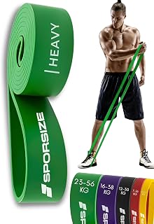 Sporsize Profesyonel Direnç Bandı Tekli Güçlü Lateks Loop Band, Fitness, CrossFit, Pilates ve Ev Egzersizleri için