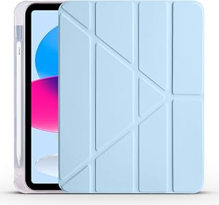 Zore Apple ile uyumlu iPad 10.9 2022 (10.Nesil) Kılıf Tri Folding Kalem Bölmeli Standlı Kılıf Mavi